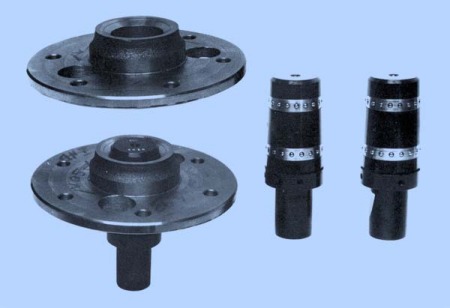 The centerline of tapered parts can be established through the use of our ball arbors/chucks. The ball arbors illustrated were designed to locate in the bore of disc brake flanges